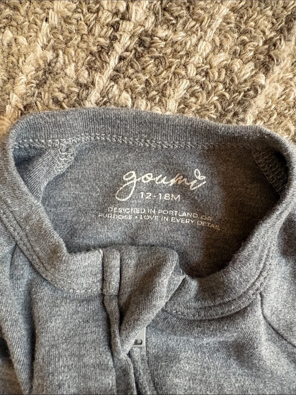 Cozy Gray Footed Baby One-Piece Sleep Suit (Size 12-18 mo)